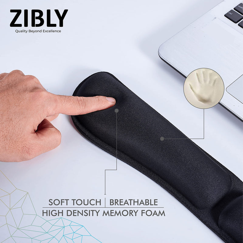 Ergonomic Gel Keyboard Wrist Rest & Mousepad Rests for Computer, Silky Memory Foam for Typing, Laptop Keyboard and Mouse Desk Pads Support Hand and Arm, 2 Piece Pad for Office and Travel Black Combo