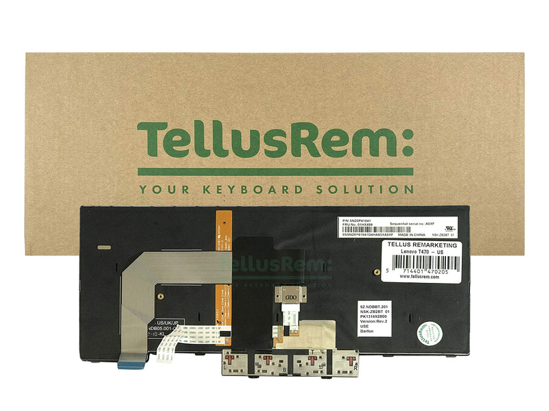 Replacement US Non-Backlit Keyboard for Lenovo ThinkPad T470 T480 – US English QWERTY, Refurbished Grade A