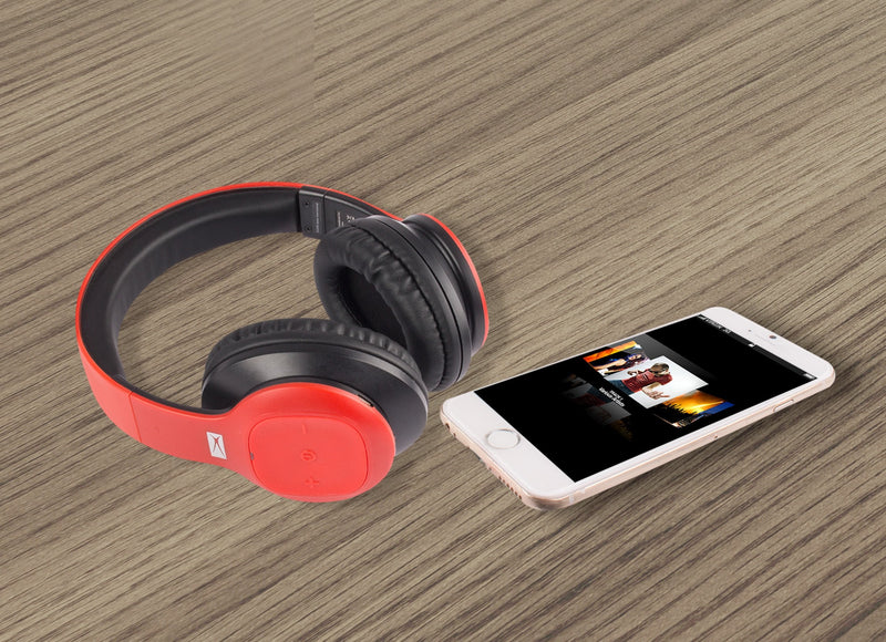 Altec Lansing Bluetooth Wireless with Voice Confirmation Headphones, MZW300 Red