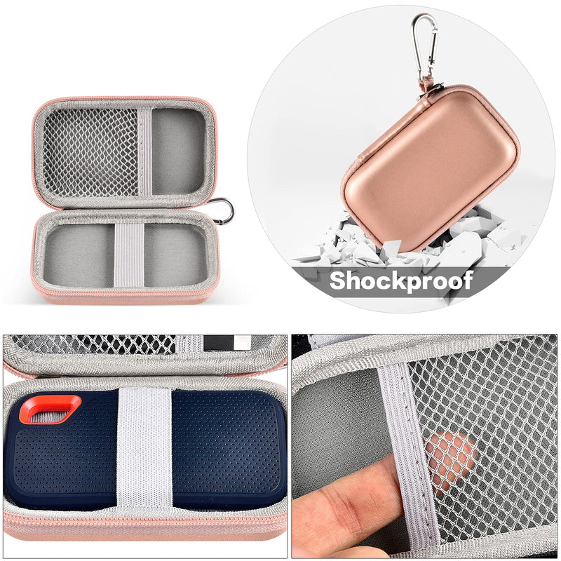 Hard Case Compatible with SanDisk 500GB/ 1TB/ 2TB/ 4TB Extreme Portable SSD - Up to 1050MB/s - USB-C, USB 3.2 Gen 2 - External Solid State Drive. Carrying Travel Holder for USB Cables -Pink (Box Only) pink