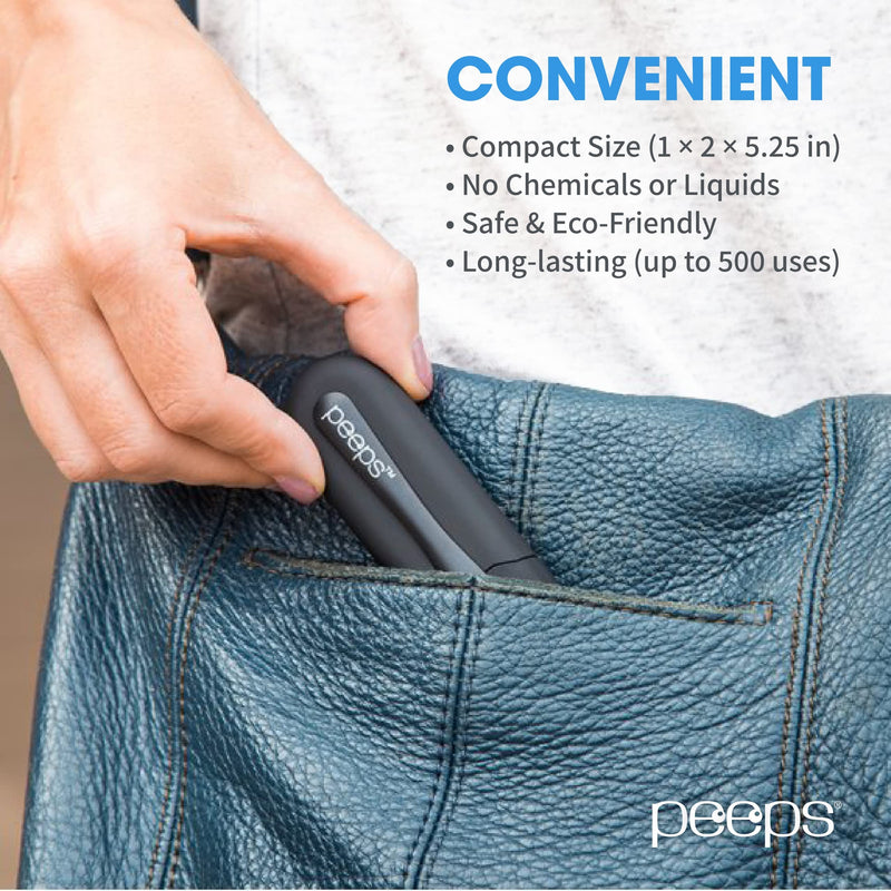 Peeps Carbon Klean Eyeglass Lens Cleaner - Efficient and Durable Carbon Microfiber Technology - Exclusively Used by NASA - 500 Uses (Black Soft Touch) 1 Count (Pack of 1) Black Soft Touch