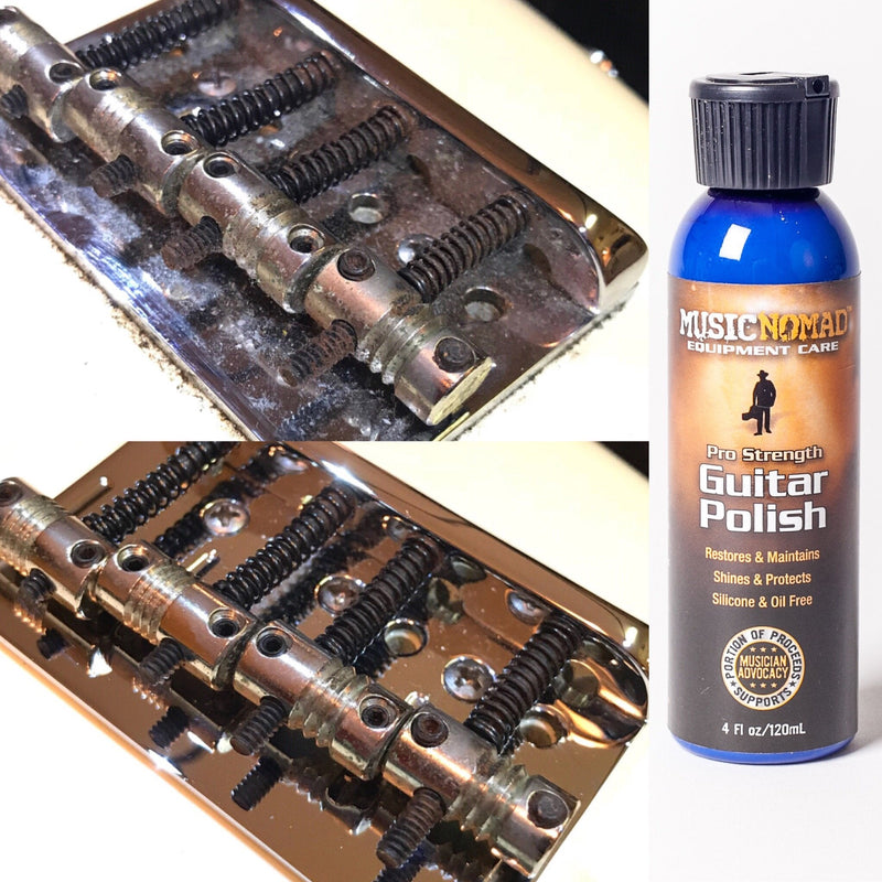 MusicNomad Premium Pro-Strength Guitar Polish & Microfiber Suede Polishing Cloth, 4 oz (MN101) Guitar Polish + Polishing Cloth