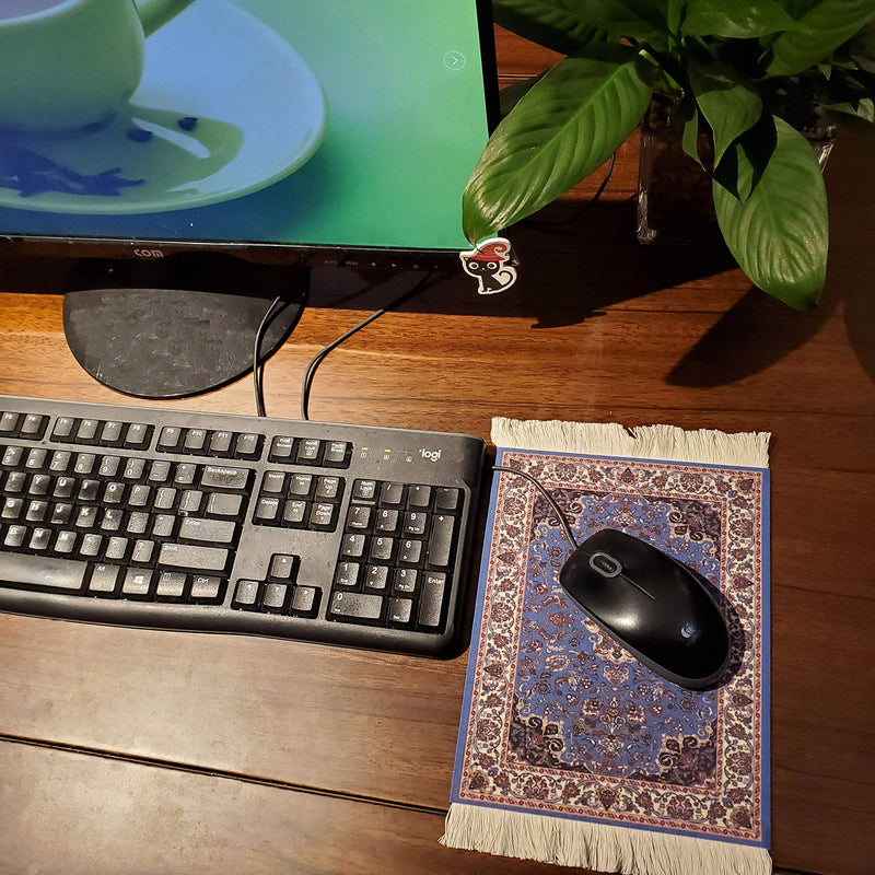 Kotoyas Rug Mouse Pad, 2 Pack Woven Rug Bohemian Carpet Mouse Pad for Table Decor (Wind) wind