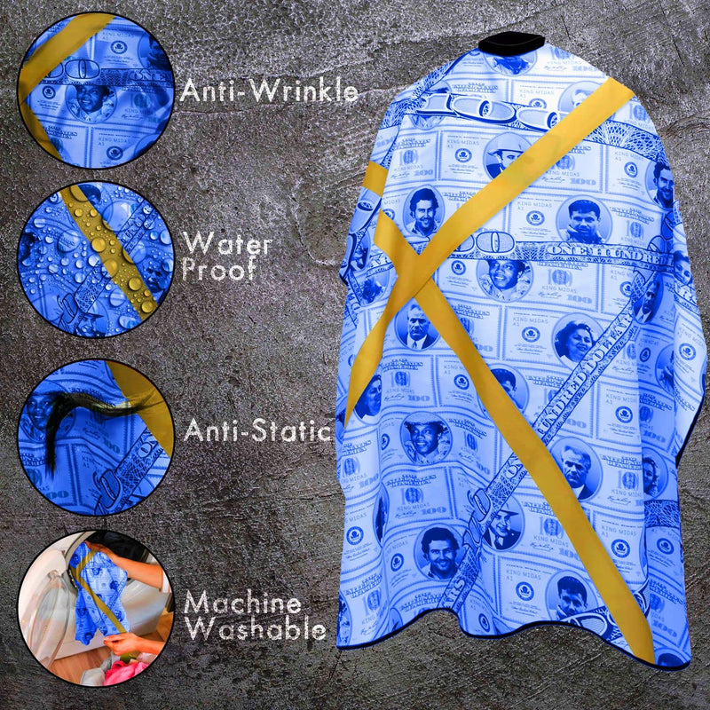 King Midas Empire Boss Money Cape - One Size Fits All - Durable and Lightweight Cape (Elastic, Blue)