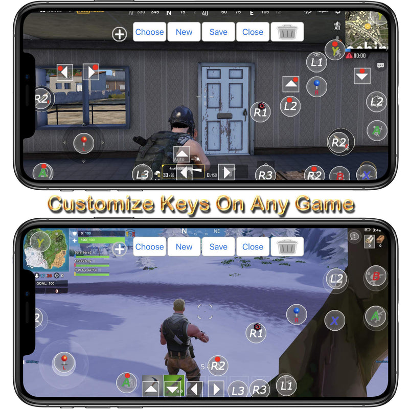 Android Gamepad Controller, Megadream Wireless Key Mapping Gamepad Joystick Perfect for Call of Duty & Apex Legends & More, Compatible for Samsung Galaxy HTC LG Other Phone, Not for iOS Black+Red