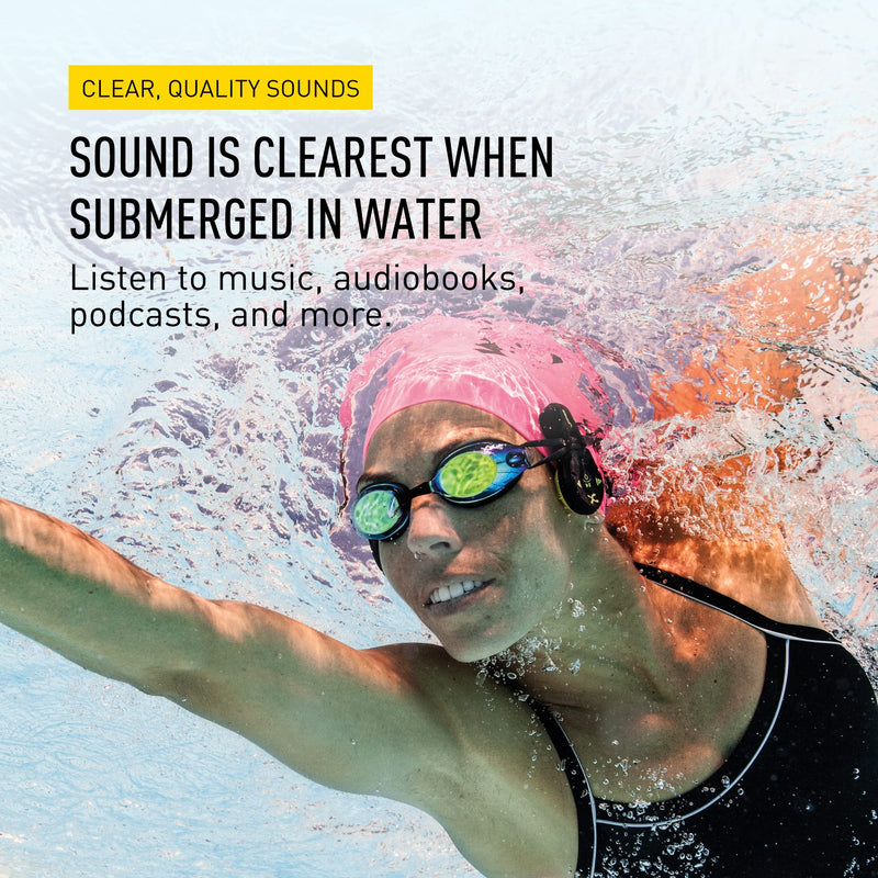 [AUSTRALIA] - FINIS Duo - High-Quality Underwater MP3 Player - Waterproof Bone Conduction Swimming Headphones for the Pool - Great Addition to Pool and Swimming Accessories - Supports MP3 and WMA files Black/Acid Green 