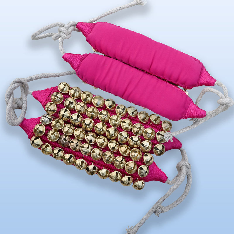 [AUSTRALIA] - MBI Ankle bells Bharatnatyam Ghungroo and kathak dancing Anklet (Ghungroo) |Musical Instrument Dancing gear| Indian Classical Dancers Anklet (Purple Padded 3 Row with 60 Bells) Purple 