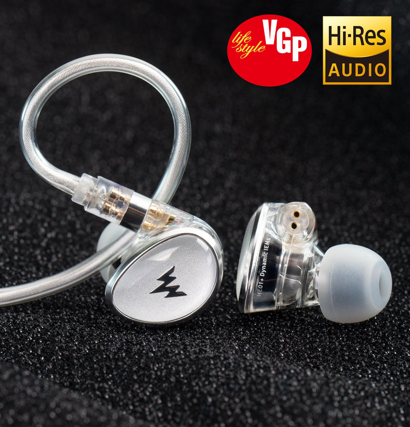 Whizzer Kylin HE01+ in-Ear Headphones Clear Sound Deep Bass PU&PEEK Hybrid Diaphragm 7N OFC Interchangeable Cable Hi-Res Certified in-Ear Monitor