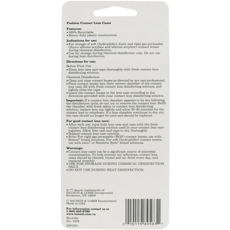 Sight Savers Contact Lens Case by Bausch & Lomb, Compact, Durable, Leak Proof, Pack of 3