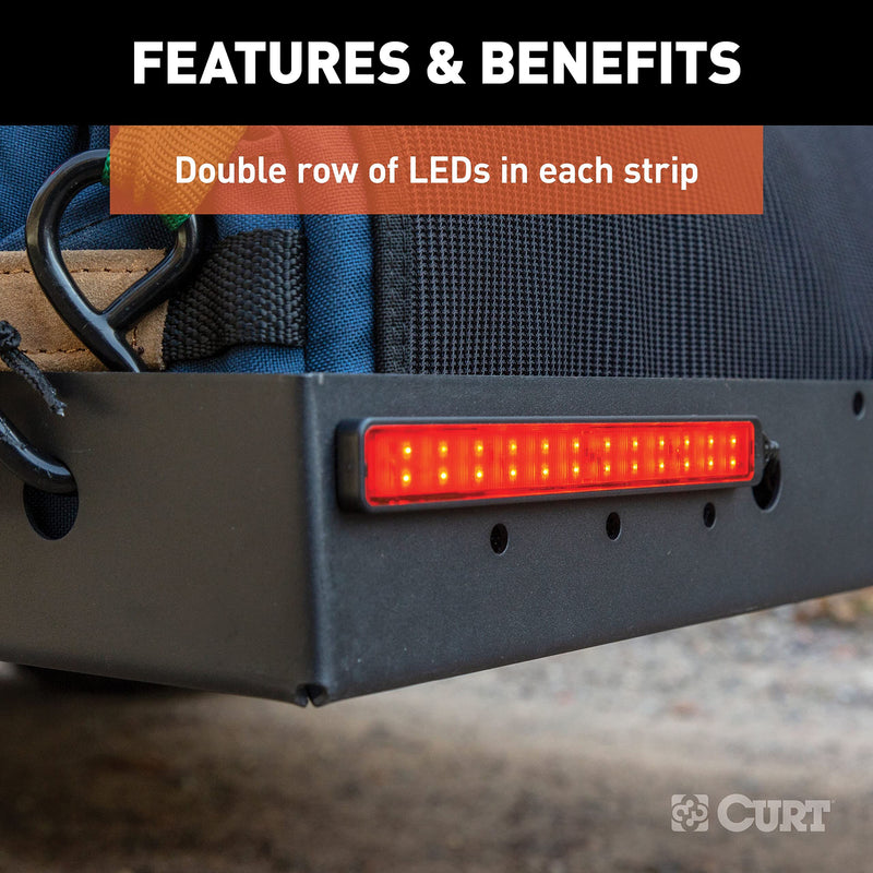 [AUSTRALIA] - CURT 53201 Auxiliary Automotive LED Light Strips for Hitch Cargo Carrier, Bike Rack, 2-Pack 