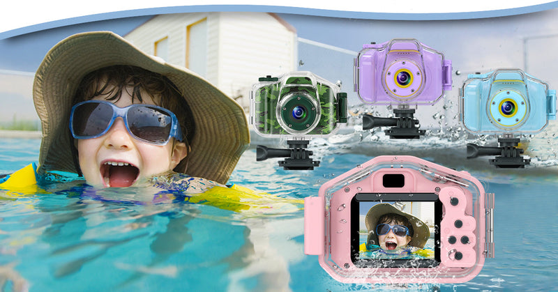 DEKER Kids Waterproof Camera, Underwater HD Digital Camcorder, Green