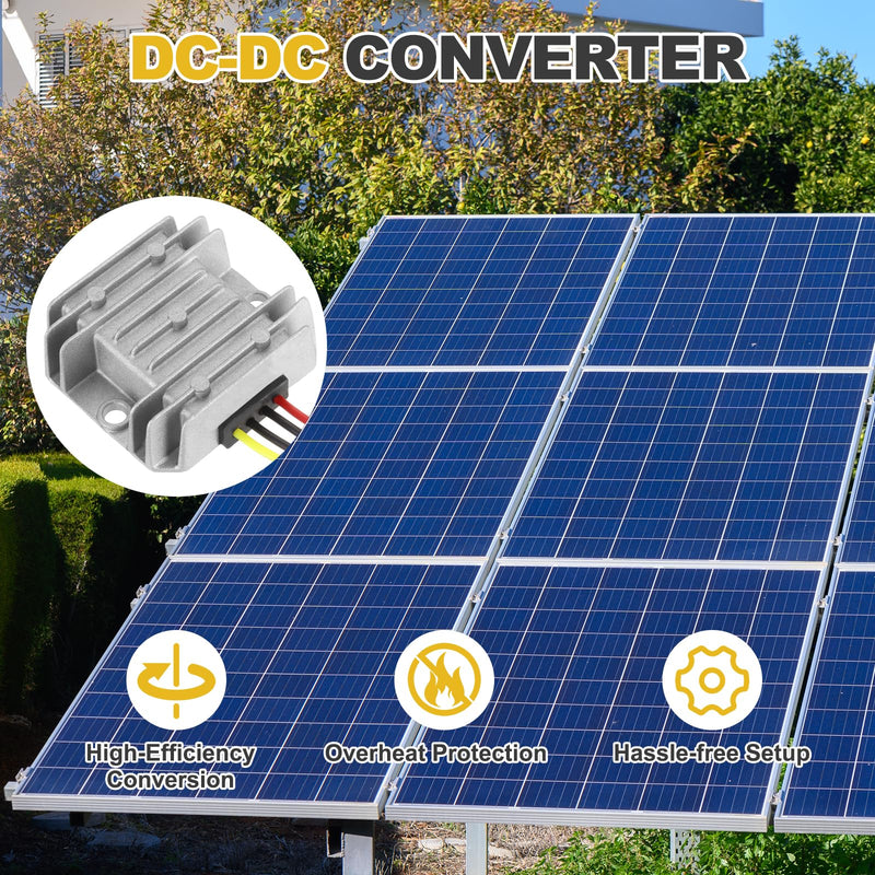 QUARKZMAN DC 12V/24V to DC 6V Voltage Converter 6A 36W Step Down Converter Voltage Reducer IP67 Waterproof Transformer Power Supply Module Power Adapter for Car Truck Solar System
