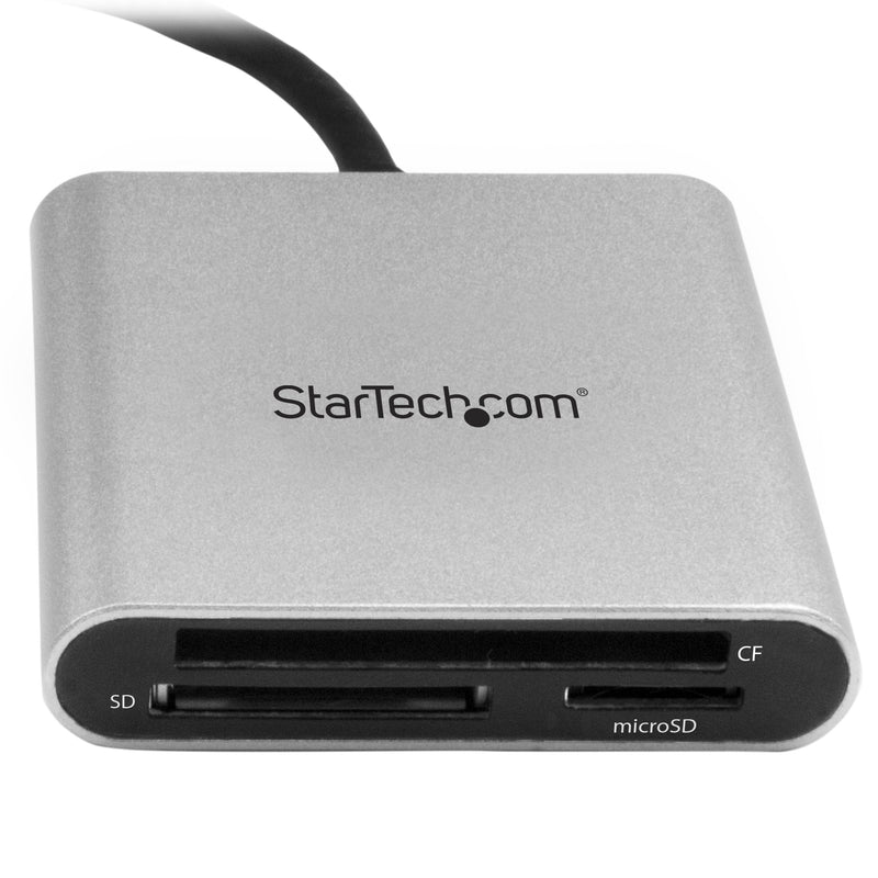 StarTech.com USB 3.0 Flash Memory Multi-Card Reader/Writer with USB-C - SD microSD and CompactFlash Card Reader w/ Integrated USB-C Cable (FCREADU3C)