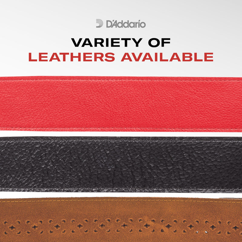D'Addario Accessories Braided Leather Guitar Strap - Guitar Accessories - Electric Guitar Strap, Acoustic Guitar Strap, Acoustic Electric Guitar Strap & Bass Guitar Strap - Brown