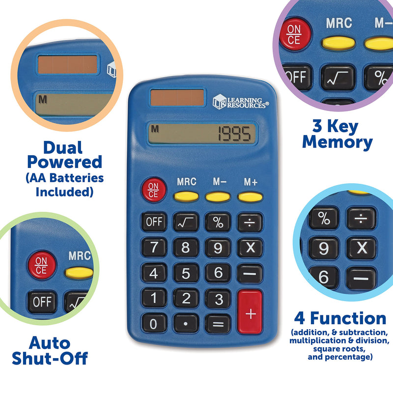 Learning Resources Primary Calculators, Set of 10