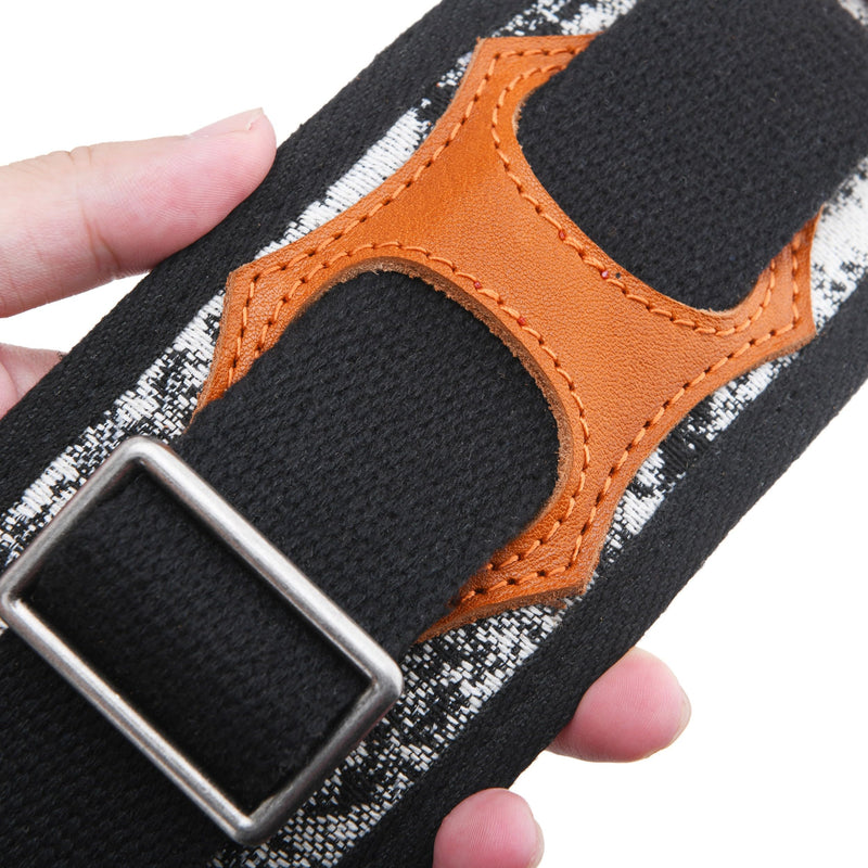 RAM'S LAND 3 inch Wide Leather Guitar Straps, Padded Guitar Strap for Electric, Acoustic, and Bass Guitar 009-fl