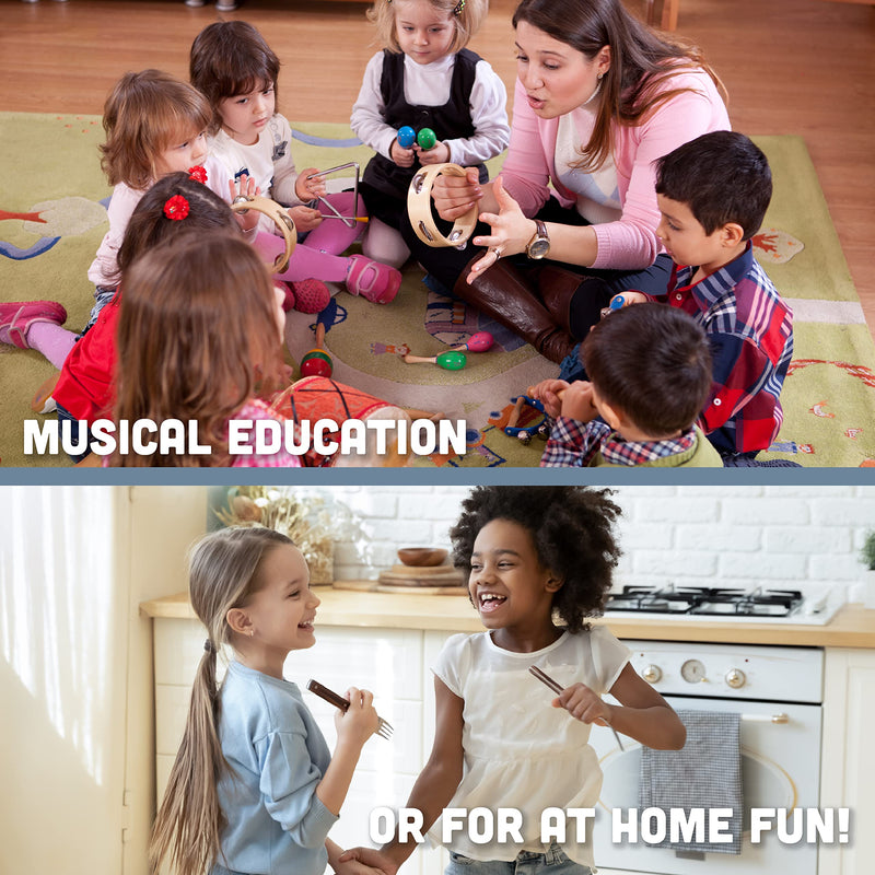 Constructive Playthings 6 in. Fine Polished Brass Finger Cymbals for Rhythm Band with Attached Knobs, Kids Instruments Teach Tempo and Keeping a Beat, Toddler Toys for 3 Years and Older