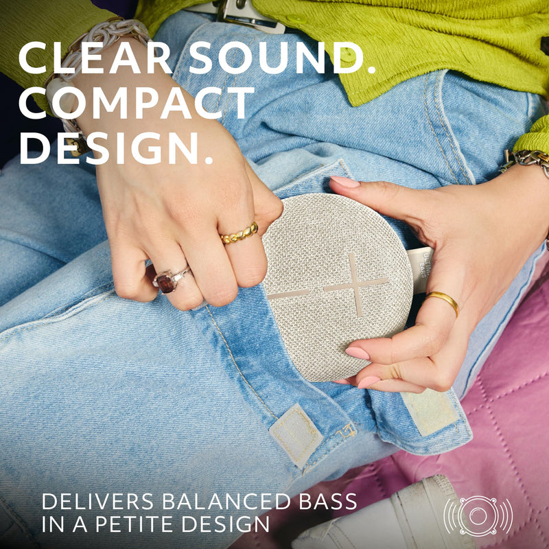 Ultimate Ears MINIROLL Ultra-Portable Waterproof Speaker - Sand | Ultra-Portable, Balanced Bass, Dustproof, 131 ft (40 m) Range