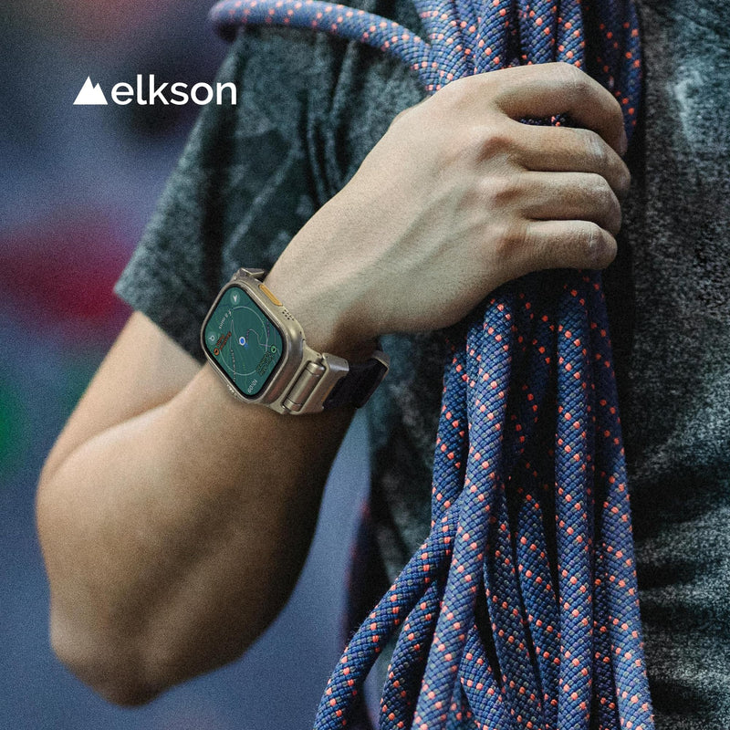 elkson Fusion Band for Apple Watch Ultra 3 2 1 49mm Series 11 10 46mm 9 45mm SE3 44mm – Stainless Steel Silicone Strap, Sweat-Resistant Breathable Secure Fit for Sports Work Travel Everyday Wear Black Stainless Steel / Black Silicone