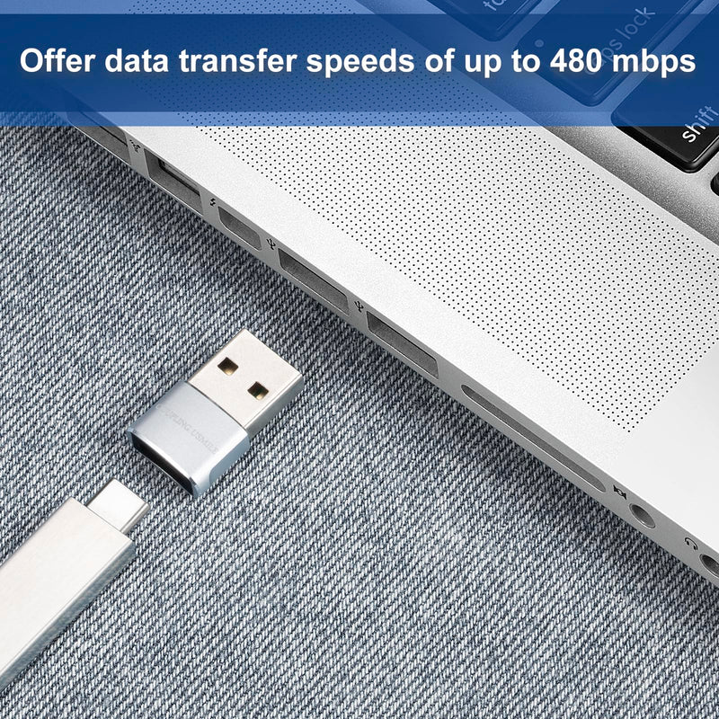 [AUSTRALIA] - USB Male to USB C Adapter 4 Packs,USB to Type C Super Fast Charging/Transfer and OTG Function. Compatible with iPhone15 14 13 Plus Pro Max,iPad Pro Air 4 Mini 6 Almost USB Devices 4 pack silver 