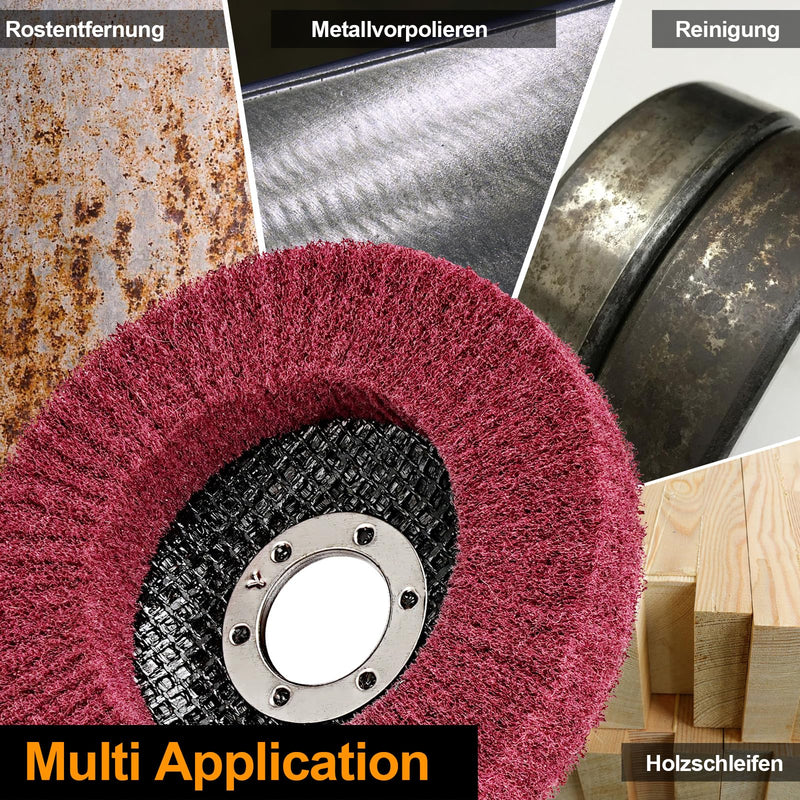 SI FANG Pack of 10 Sanding Discs Sanding Fleece 125 x 22.2 mm Polishing Disc Nylon Fibre Coarse Cleaning Disc Scouring Pad Steel Metal Polishing for Angle Grinders, Polishing Tools Set of 10 sanding discs
