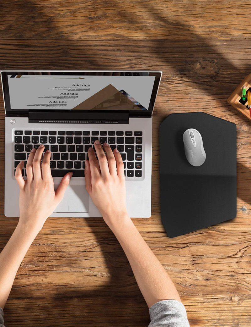 SOUNDANCE Ergonomic Mouse Pad with Wrist Rest Support, Thick Mousepad Relief Carpal Tunnel Pain, Entire Memory Foam with Non-Slip PU Gel Base for Computer Laptop Desktop Home Office, 14 x 8 Inch Black A-Black