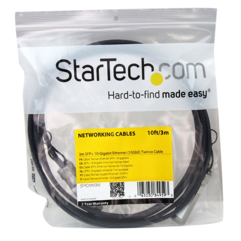 StarTech Cisco SFP-H10GB-CU3M 3m 10G to Direct Attach Cable (SFPCMM3M) | 10GbE SFP+ Copper DAC 10Gbps Low Power Passive Transceiver Module DAC Firepower ASR920, Twinax, Compatible 10 ft / 3m