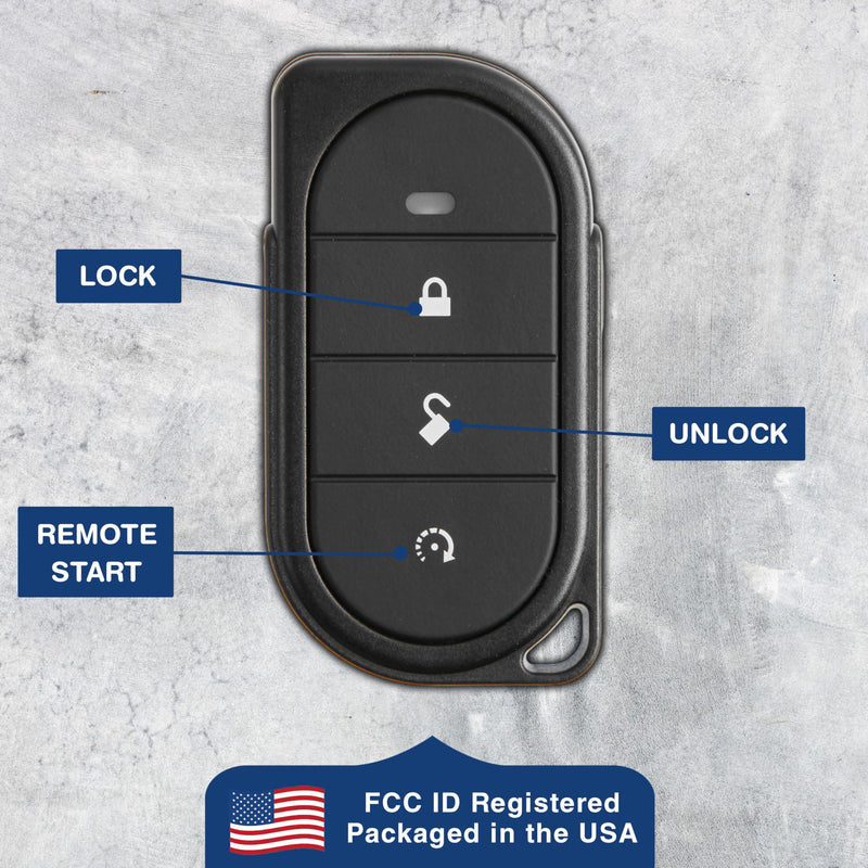 2X KeylessOption Keyless Entry Remote Control Car Truck SUV Key Fob Alarm Security Starter Lock Unlock Remote Start 3-Button Replacement for Viper (7146V) Two