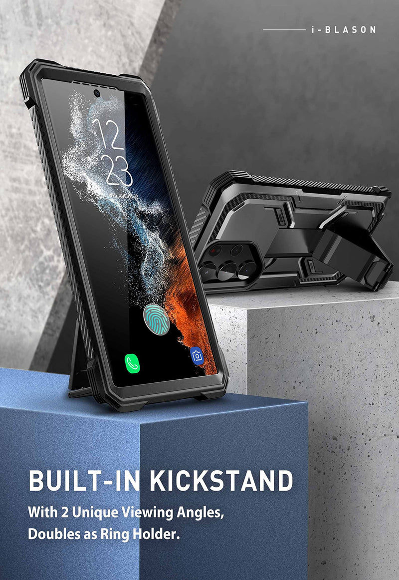 i-Blason Bundle of Samsung Galaxy Watch 6/5/4 Band [44mm] & Galaxy S23 Ultra Case (Black)