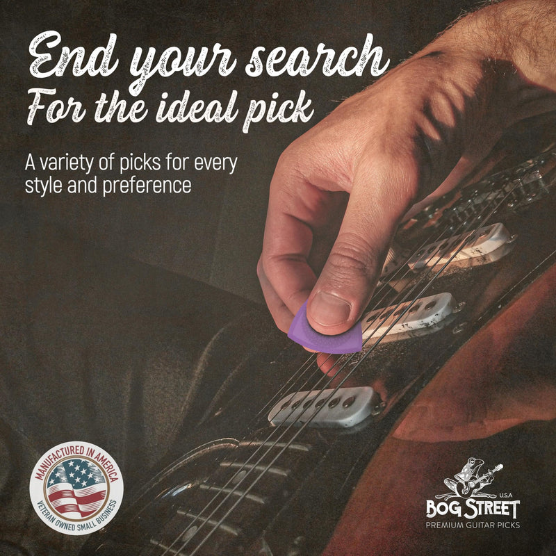 [AUSTRALIA] - Bog Street Textured AXE Series Ergonomic Guitar Picks Thin Guitar Pick Pack of 6 with CUT, BLADE & BATTLE AXE Picks for Guitar - Made in USA Non Slip Guitar Picks Thick and Thin Pack 