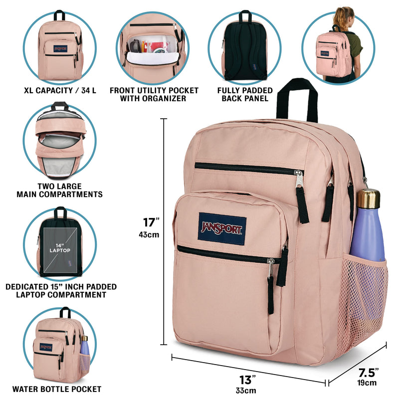 JanSport Laptop Backpack - Computer Bag with 2 Compartments, Ergonomic Shoulder Straps, 15” Laptop Sleeve, Haul Handle - Book Rucksack - Black One Size