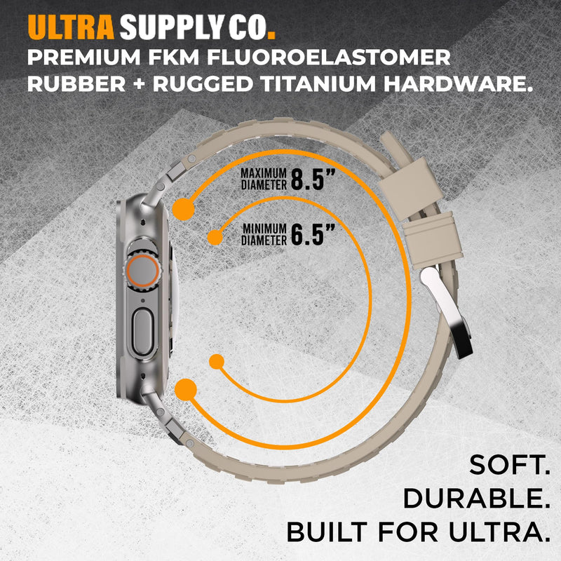 Titan FKM Premium Sport Band for Apple Watch Ultra 3, Ultra 2 & Ultra 49mm Natural / Starlight