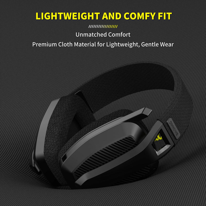 BINNUNE 2.4GHz Wireless Gaming Headset with Mic for PS5, PS4, PC, Mac, Playstation 4 5, Bluetooth Gaming Headset with Flip Microphone, Gaming Headphones for Laptop Computer, Black