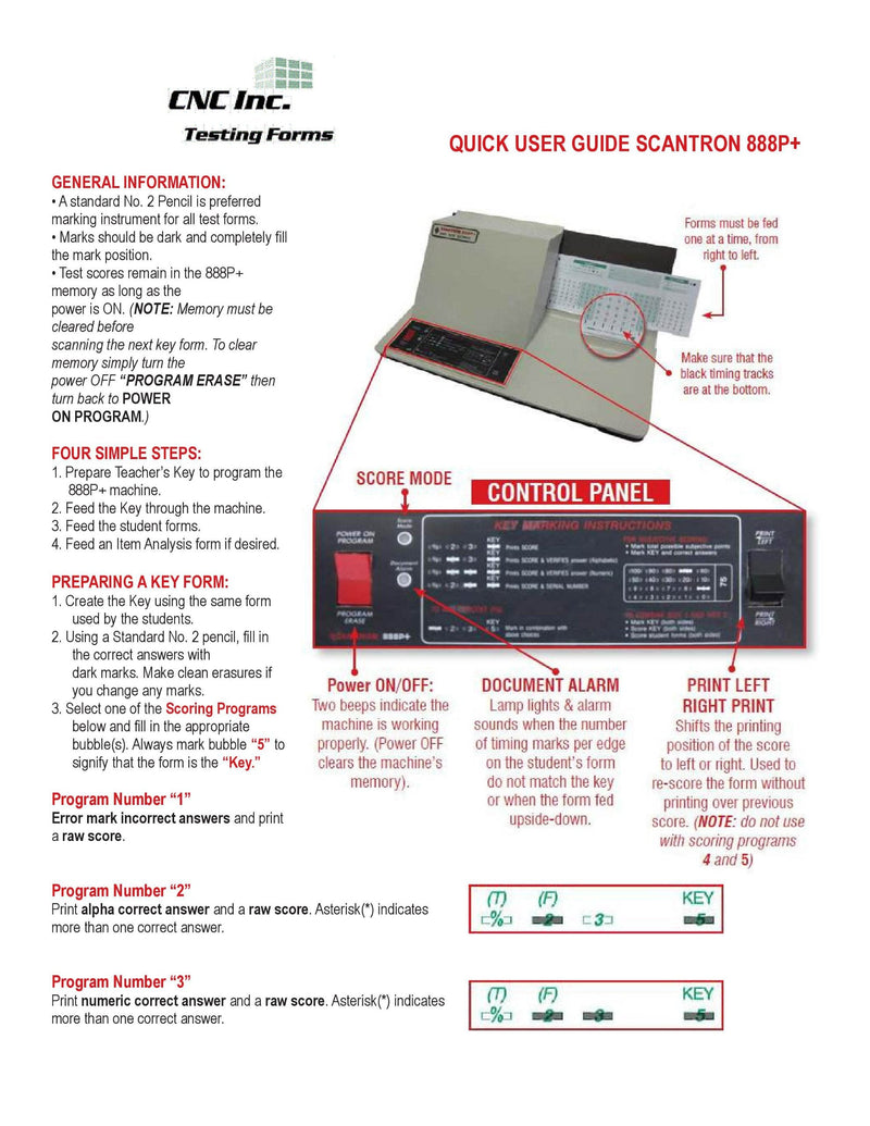 TEST-883E 883 E Compatible Testing Forms (100 Sheet Pack)