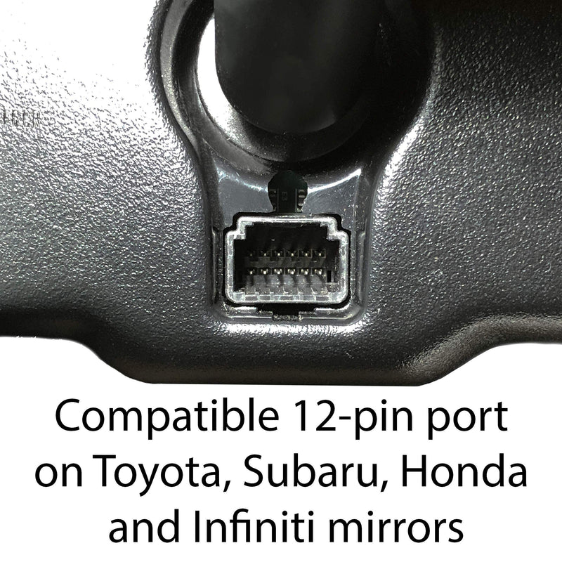 Dongar Dash Cam Power Adapter (12-pin Type A) - Compatible w Tacoma (15-23), Select Highlander, Tundra, Sienna; Honda Ridgeline & More. USB Power, Connects to Rearview Mirror. Easy Install!