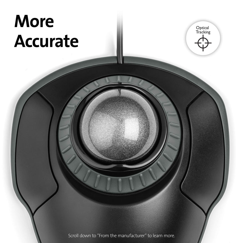 Kensington Orbit Trackball Mouse with Scroll Ring (K75327WW) Black-Grey wired usb