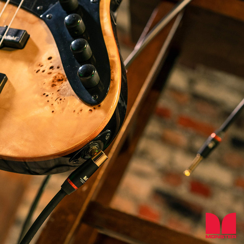 Monster Prolink Monster Bass Istrument Cable: Right Angle to Straight, 21 ft, Angled to Straight 1/4 Plugs