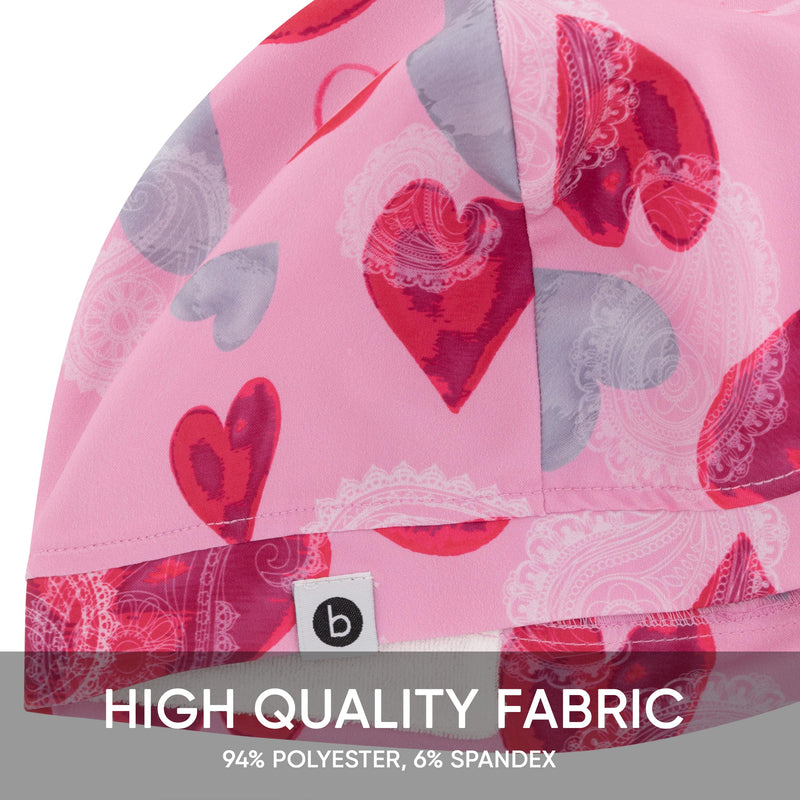 B-well Modena Surgical Hood Fabric Surgical Caps Fabric Nurse Accessories for Doctors, Nurses, Dentists, Pharmacists, Vets, Medical Staff Unit size Love 1