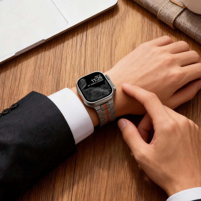 Titanium Band Compatible with Apple Watch Ultra ＆ Ultra2 49mm 46mm 45mm 44mm, Durable Lightweight Titanium Metal Strap, for iWatch Series 10 9 8 7 6 5 4 3 2 1 SE Men Women Bands 49mm/46mm/45mm/44mm/42mm(Series 3) Titanium Orange