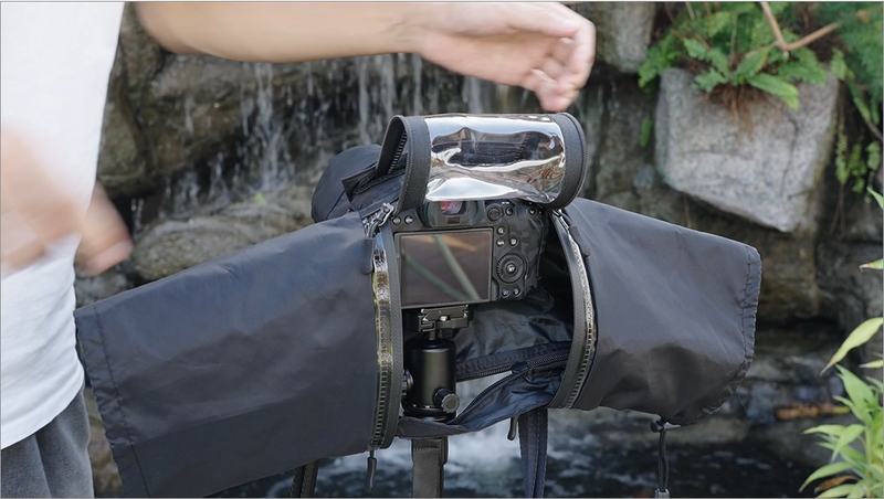 Waterproof Camera Rain Cover for Nikon Canon Sony Fujifilm (w Openable Window)BLACK
