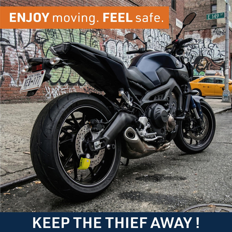 URBAN UR6 Hi-Tech Motorcycle Disc Lock with Smart Alarm | Best Value | 120dB, LED, Warning, A+ Sensitivity, Truly Waterproof, Long-Life CR2 Battery, Carried Locked, Bike Anti Theft Wheel Brake Locks Other