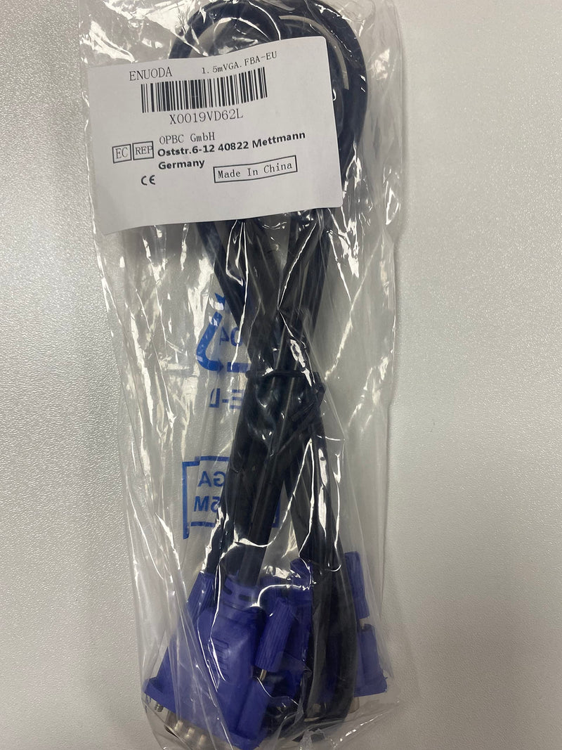 [AUSTRALIA] - ENUODA Blue VGA Cable 15 Pin Male to Male Plug Computer Monitor Cable Wire Cord，4.9 Feet 1.5m 