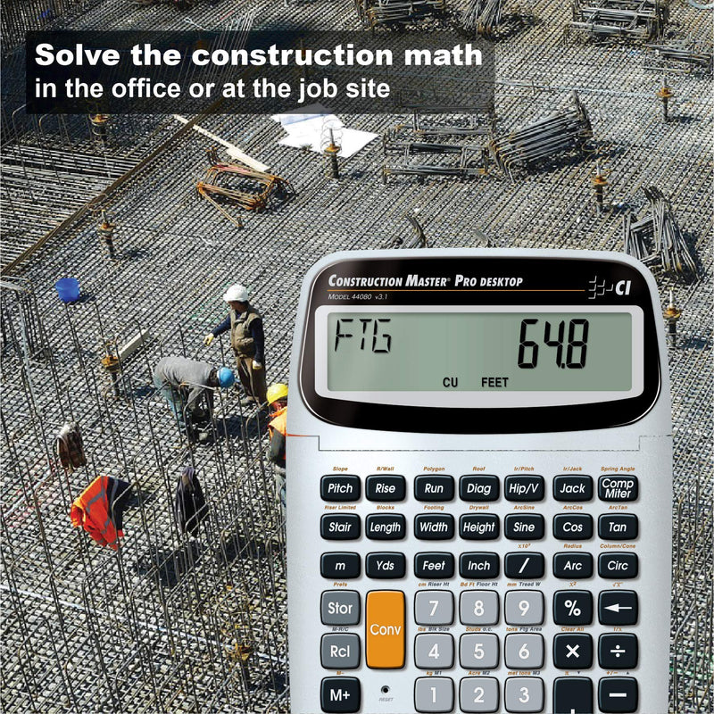 Calculated Industries 44080 Construction Master Pro-Desktop Advanced Construction Math Feet-Inch-Fraction Calculator with Trig Tool for Architects, Estimators, Contractors, Builders and Remodelers | Advanced Construction Math, Feet-Inch-Fraction, Trig ...