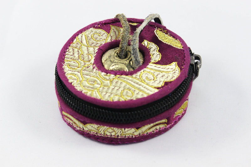 Tingsha/Tibetan Meditation Bell/Finger Cymbals with free Silk Case by Nepalese Handicraft Zone (Bronze)