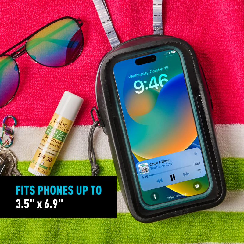 Nite Ize RunOff Waterproof Phone Case Plus - Touchscreen-Friendly, Waterproof Phone Pouch for Travel - Rated to IP67 - Features Adjustable Cross-Body & Snap-On Straps - Includes TRU Zipper Technology