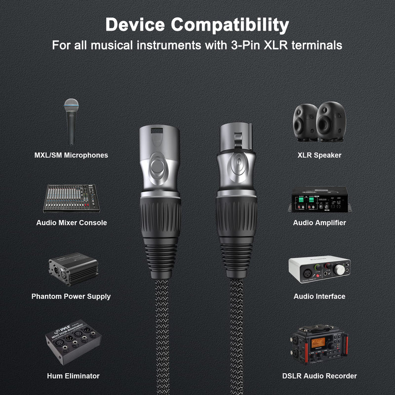 [AUSTRALIA] - GeoHN.G XLR Microphone Cable 50FT/15M, 3-Pin Heavy Duty Balanced Microphone Cord XLR Male to Female Nylon Braided Speaker Cable for Mixer/Recording Studio/Speaker Systems 1 PACK 