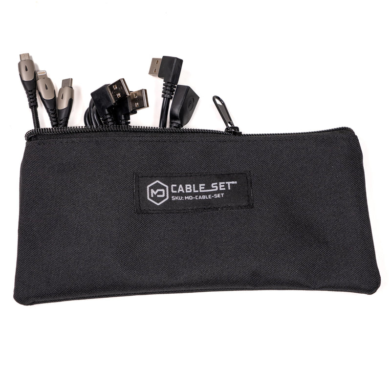Mission Darkness USB Cable Set – UL-Certified Shielded Cables for Digital Forensics & RF-Shielded Enclosures – Includes USB-A, USB-C, Micro USB, Lightning-Compatible, Extension Cables & Zipper Pouch
