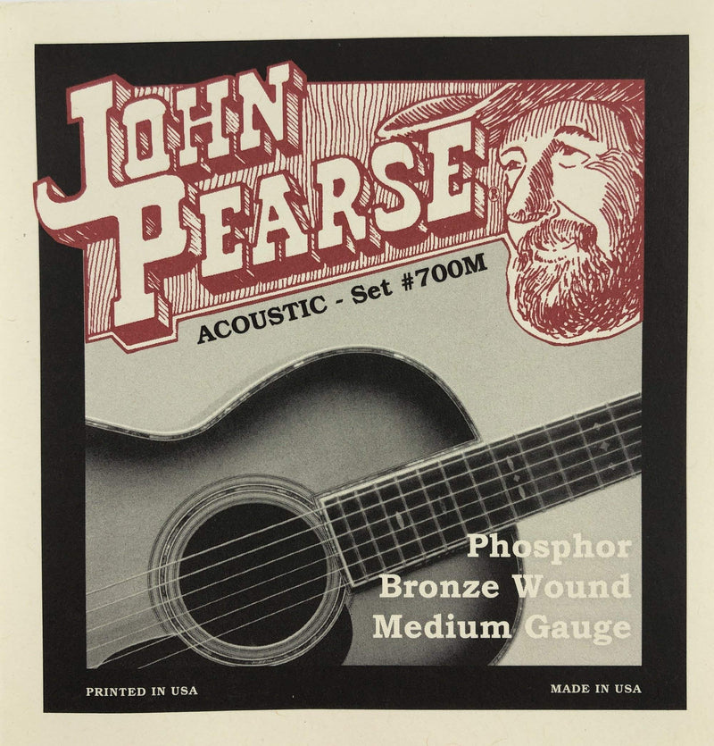 [AUSTRALIA] - John Pearse Guitar Strings 3 Pack Acoustic Medium #700M Phosphor Bronze 