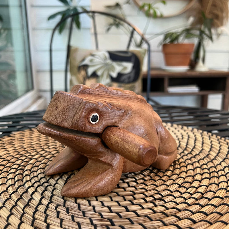 NUTTA - 7 Inches Wooden Frog Guiro Rasp Musical Instrume Wood Percussion Desk Scraping Fog with Frog Sound Idea Funny Instruments Nature Wood Music Home Garden Decoration (7 Inches)