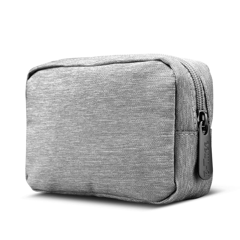 E-Tree 7 inch Canvas Zippered Small Bag, Mini Travel Makeup Carrying Case, Cosmetic Bag, Portable Electronics Accessories Organizer, Tiny Coin Purse Wallet, Little Pouch for Little Items, Grey 6" X 1.8" X 4"